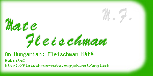 mate fleischman business card