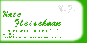 mate fleischman business card